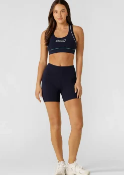 Lorna Jane Lotus No Chafe Phone Pocket 12cm Bike Shorts FrenchNavy Discount