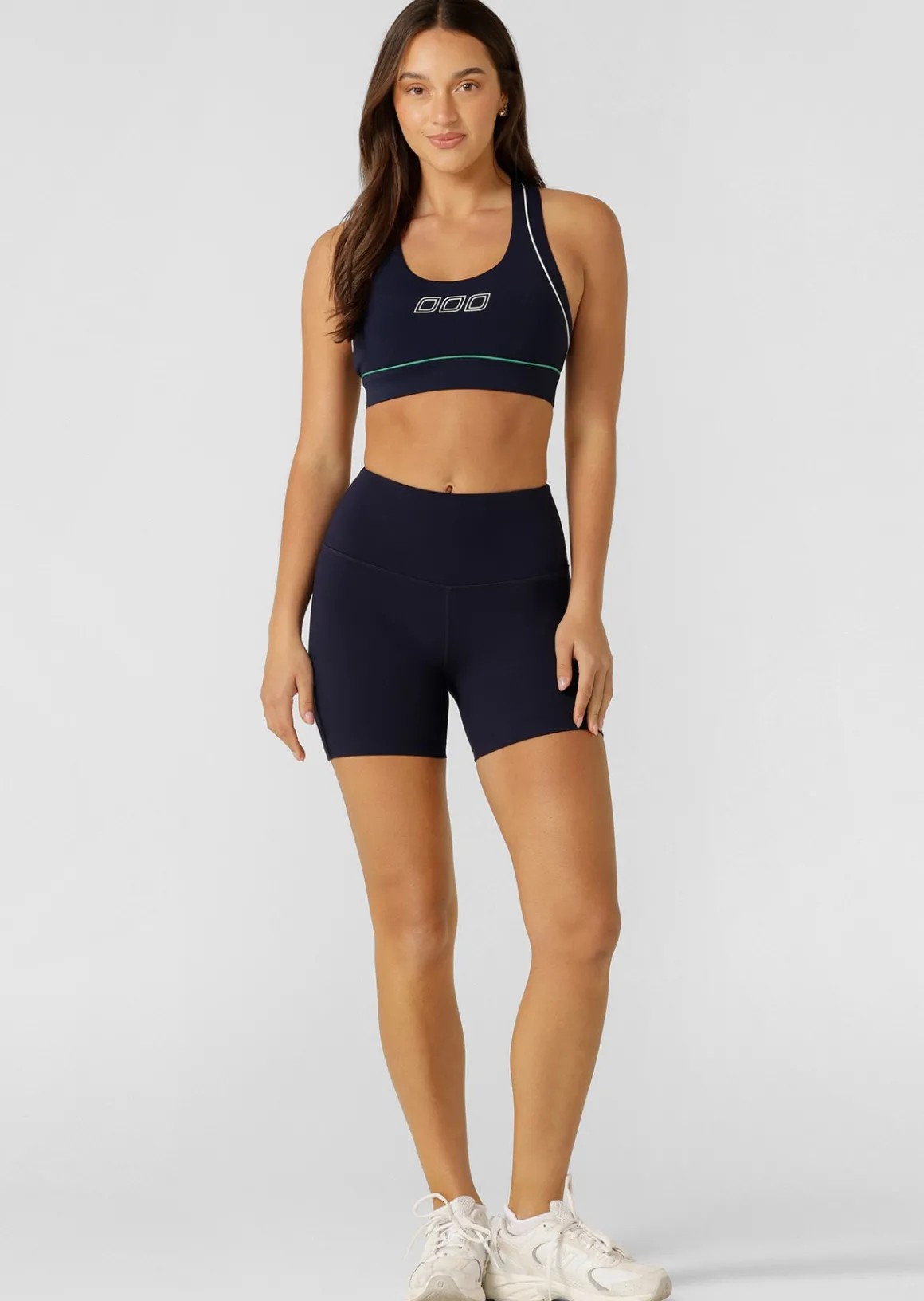 Lorna Jane Lotus No Chafe Phone Pocket 12cm Bike Shorts FrenchNavy Discount