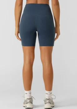 Lorna Jane Lotus No Chafe Phone Pocket 16cm Bike Shorts PaleIndigo Sale