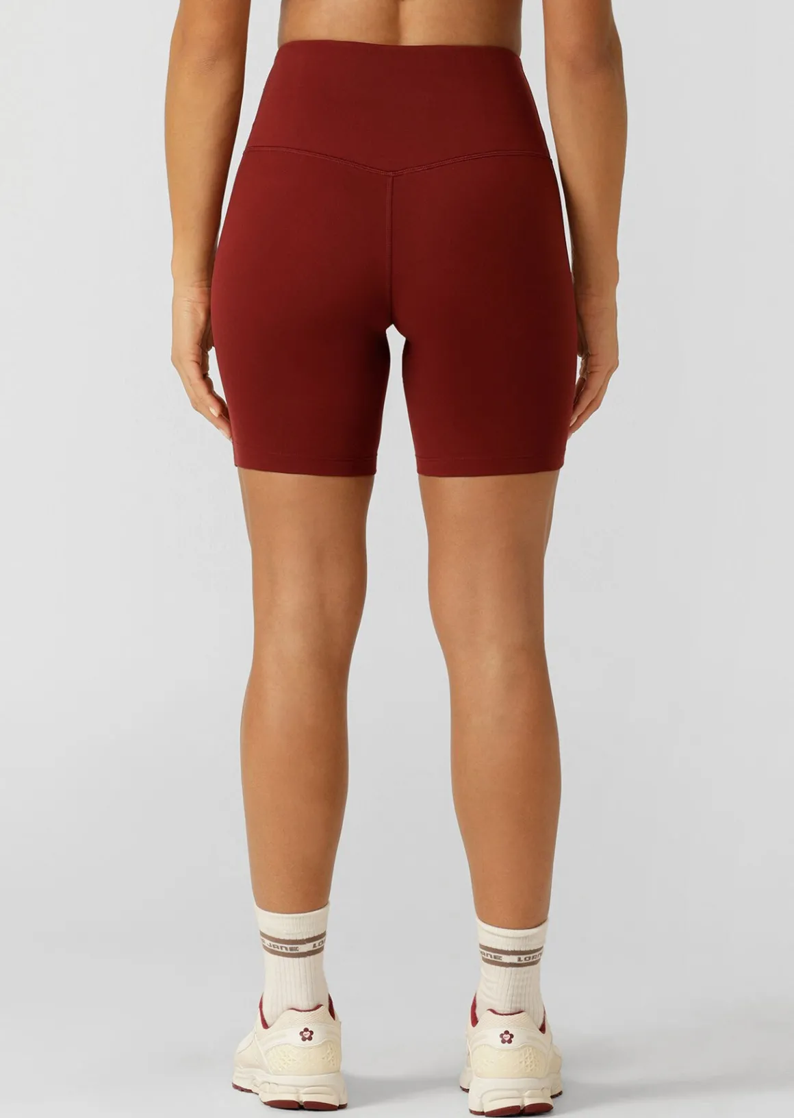 Lorna Jane Lotus No Chafe Phone Pocket 12cm Bike Shorts Merlot Hot