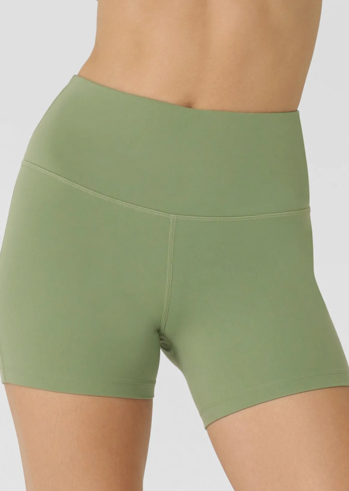 Lorna Jane Lotus No Chafe Phone Pocket 12cm Bike Shorts GreenGoodness Hot