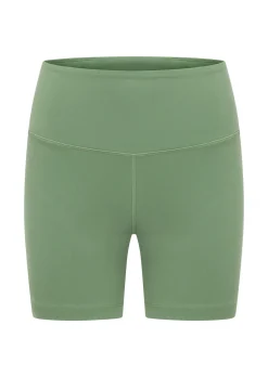 Lorna Jane Lotus No Chafe Phone Pocket 12cm Bike Shorts GreenGoodness Hot