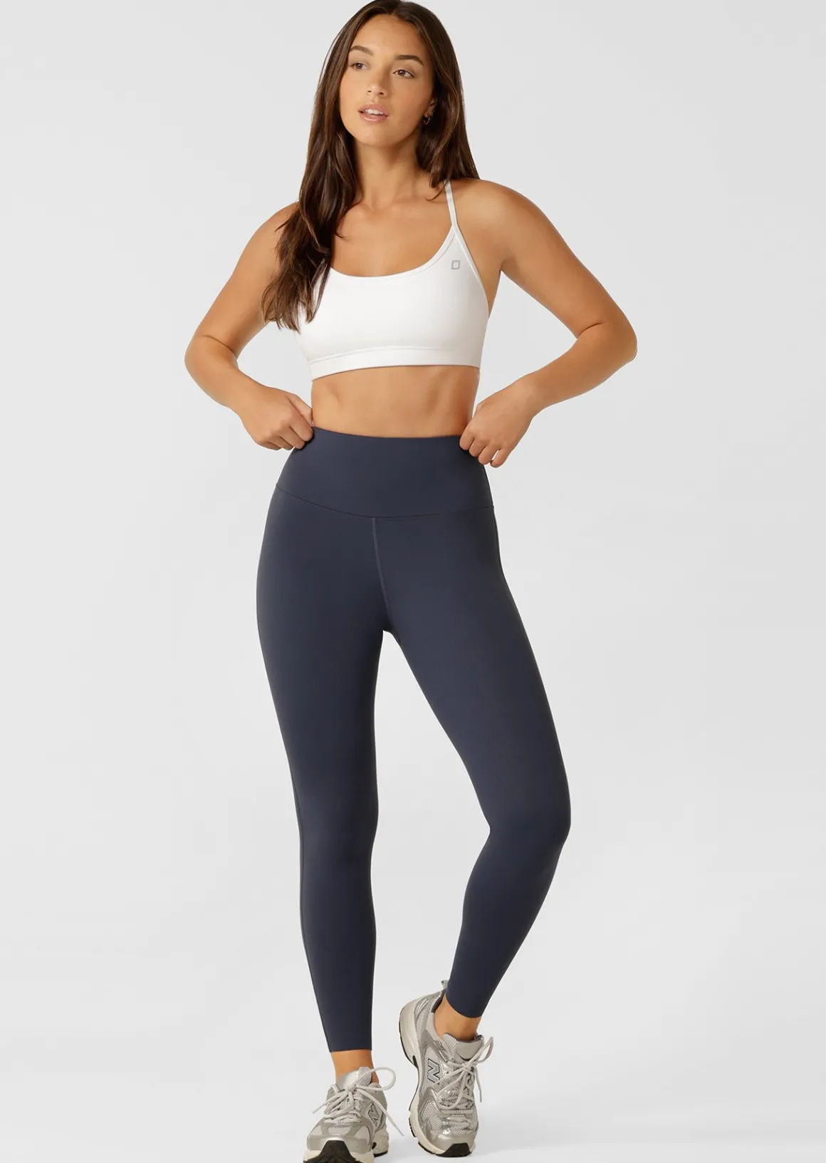 Lorna Jane Lotus Thermal No Chafe Full Length Leggings AshBlue New