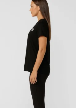 Lorna Jane Lotus T-Shirt Black Hot