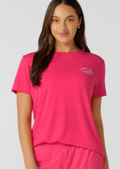 Lorna Jane Lotus T-Shirt NeonRaspberry Sale