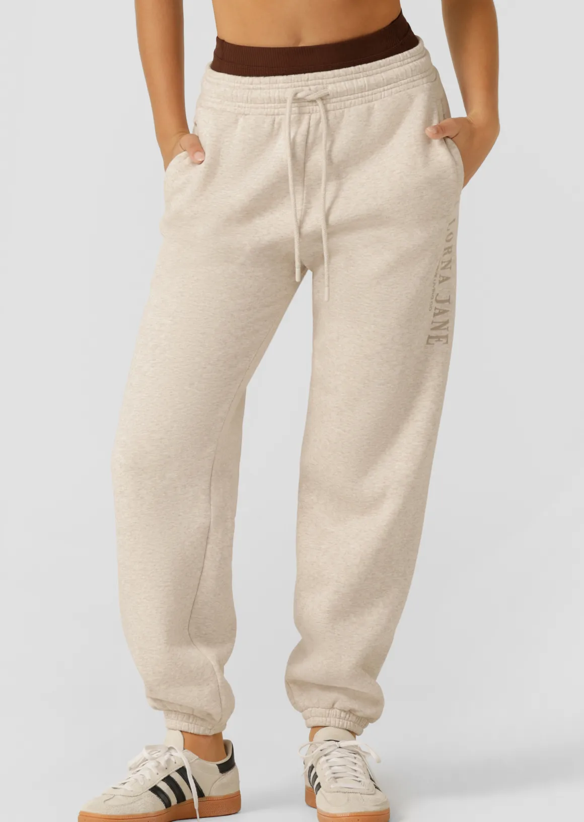 Lorna Jane Lounge Fleece Trackpant OatMarl New