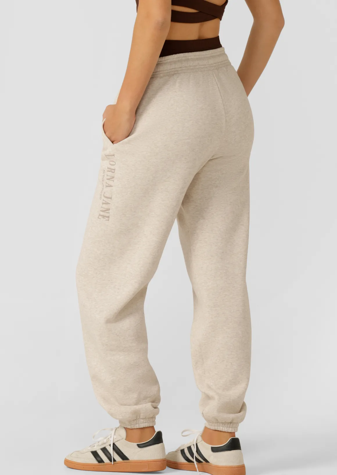 Lorna Jane Lounge Fleece Trackpant OatMarl New