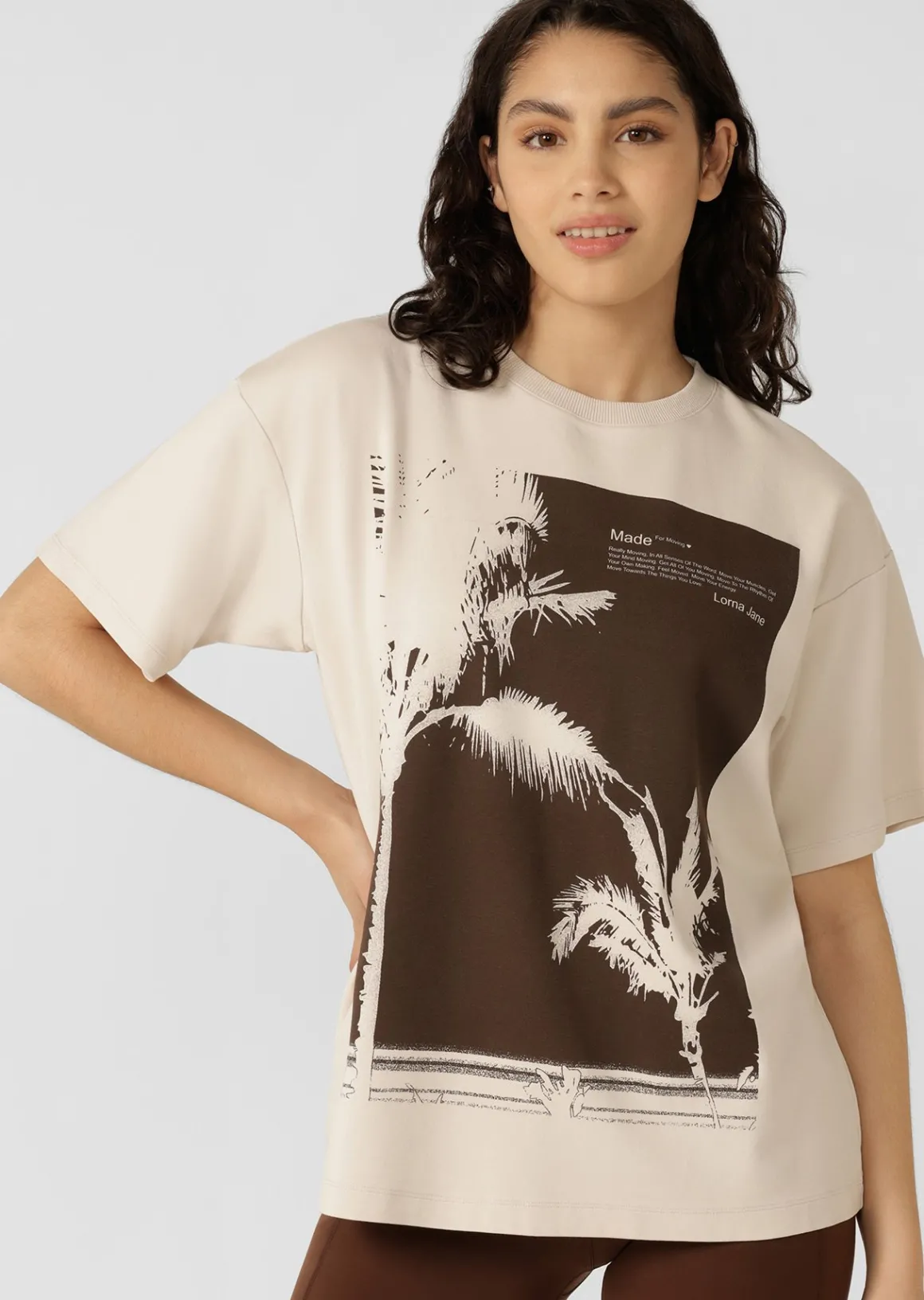 Lorna Jane Mirage Boyfriend T-Shirt Ivory Hot