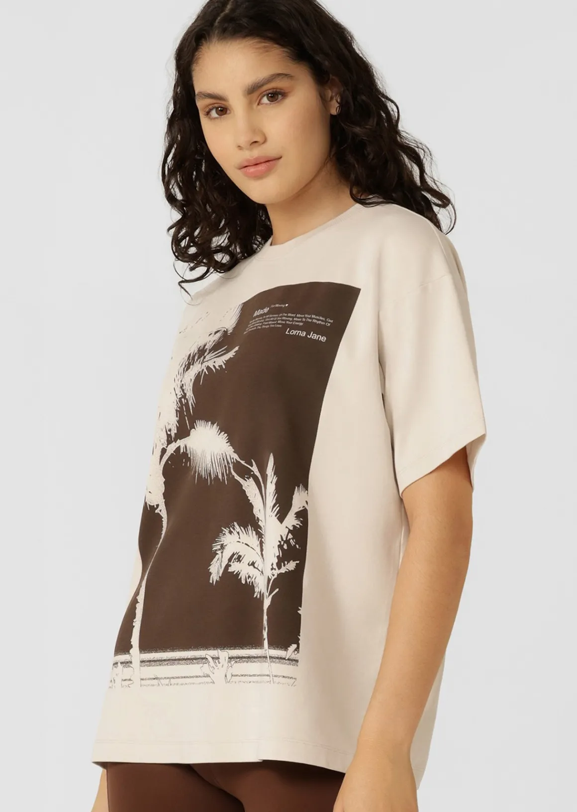 Lorna Jane Mirage Boyfriend T-Shirt Ivory Hot