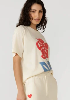 Lorna Jane Motif Print T-Shirt Cream Sale