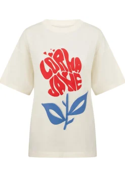 Lorna Jane Motif Print T-Shirt Cream Sale