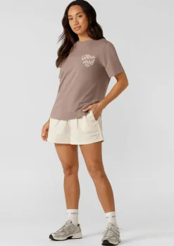 Lorna Jane Never Give Up Relaxed T-Shirt Bone Hot