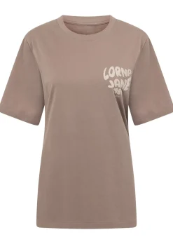 Lorna Jane Never Give Up Relaxed T-Shirt Bone Hot