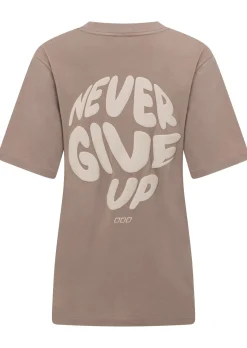 Lorna Jane Never Give Up Relaxed T-Shirt Bone Hot