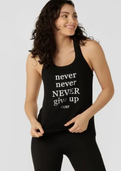 Lorna Jane Never Give Up Slouchy Gym Tank Black Online