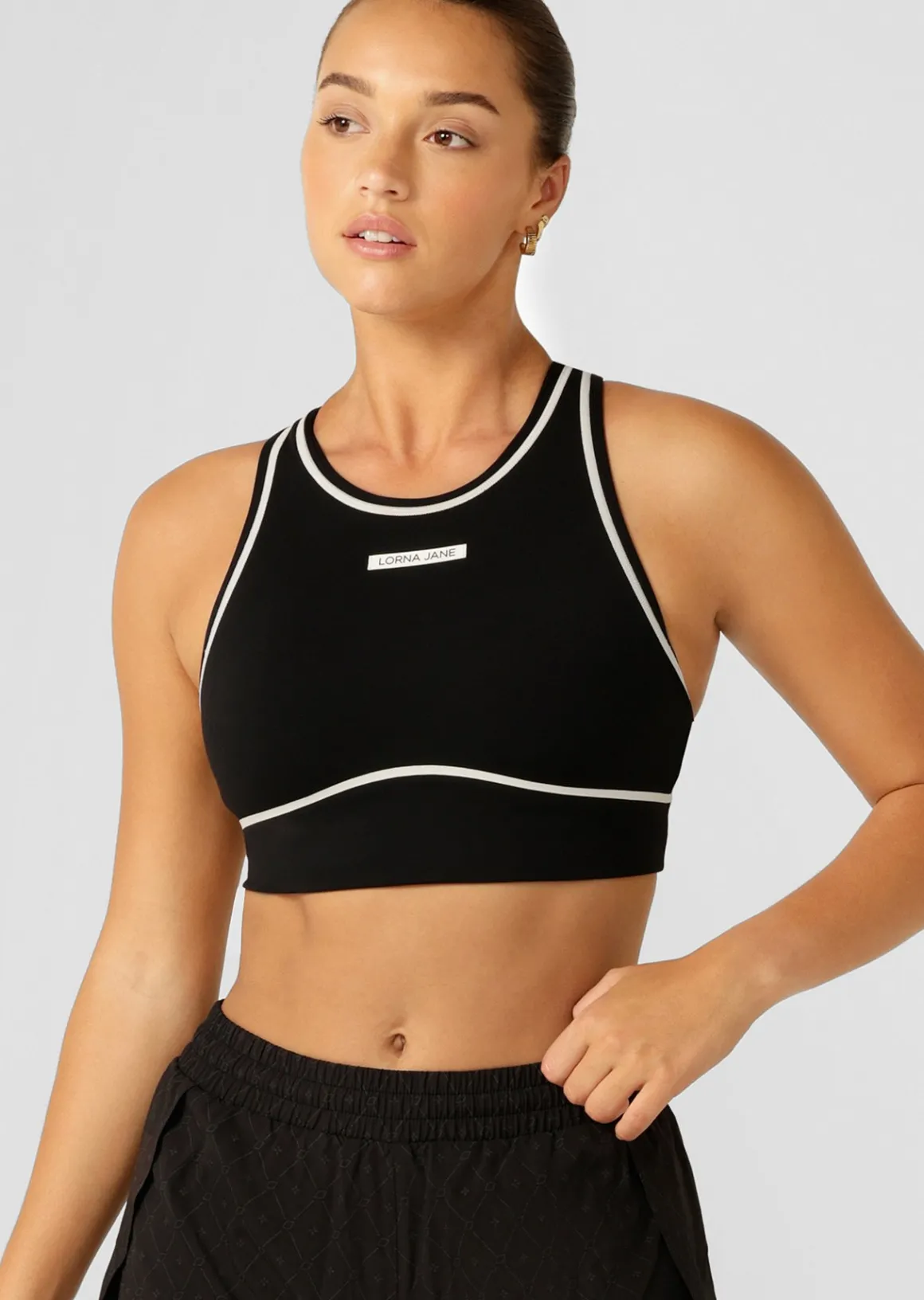 Lorna Jane Night Runner Sports Bra Black New