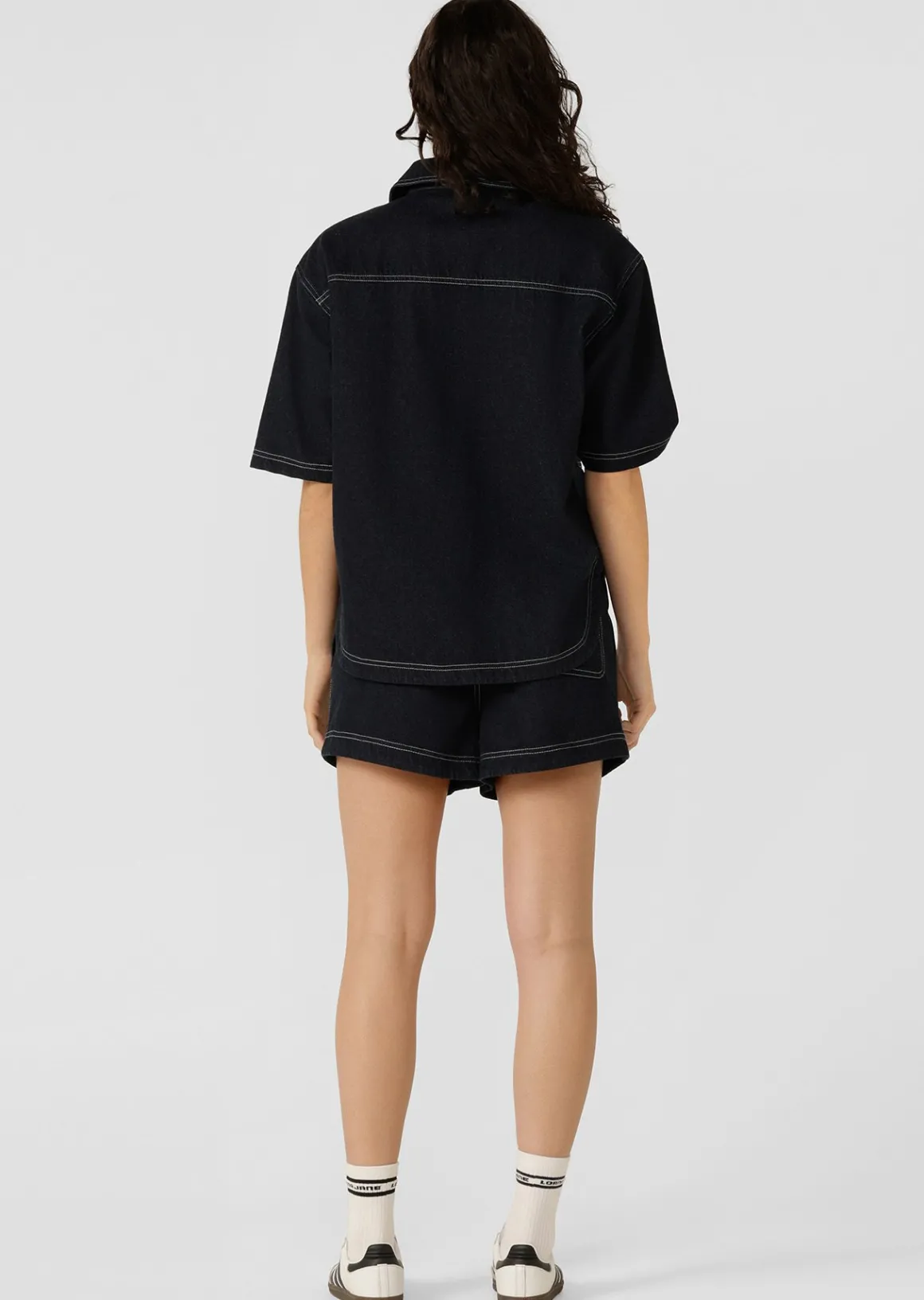 Lorna Jane Off Duty Denim Overshirt FrenchNavy Sale