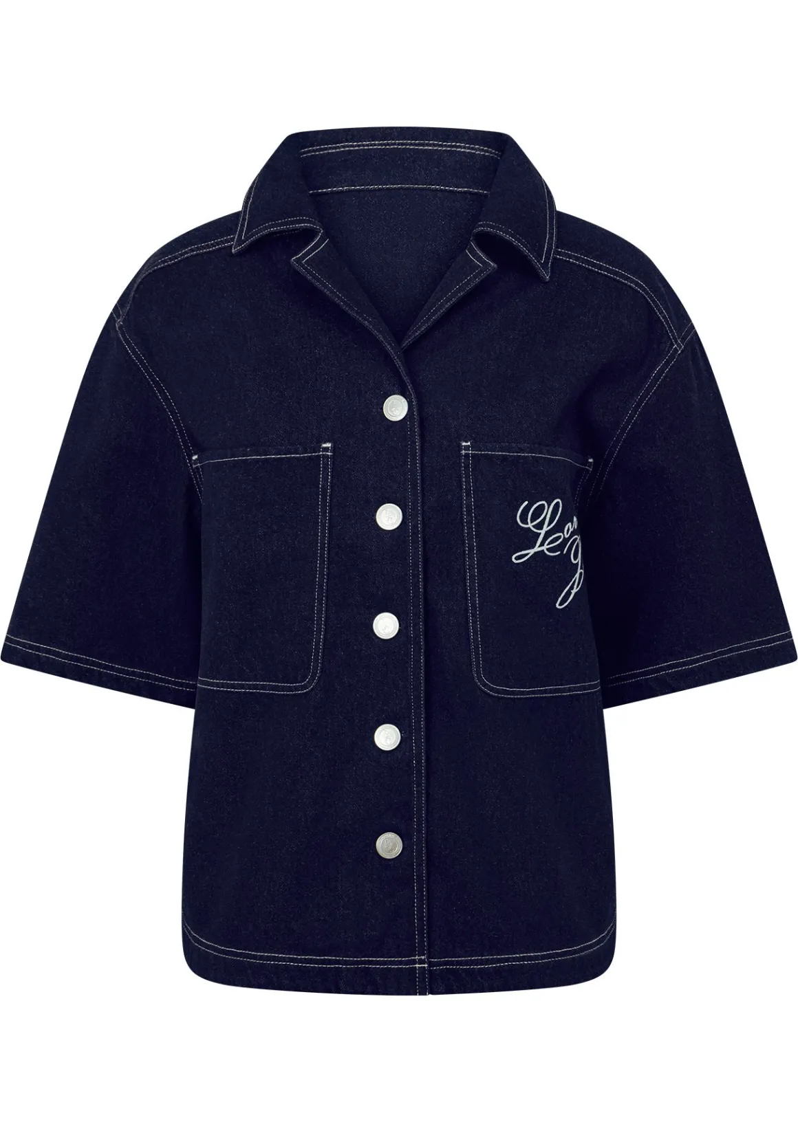 Lorna Jane Off Duty Denim Overshirt FrenchNavy Sale
