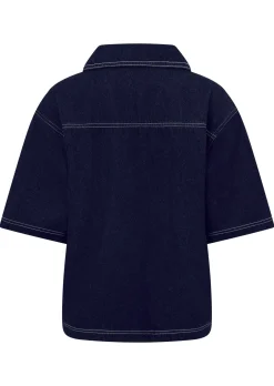 Lorna Jane Off Duty Denim Overshirt FrenchNavy Sale