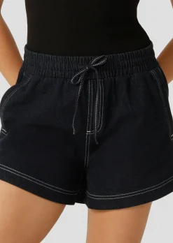 Lorna Jane Off Duty Denim Pull On Shorts FrenchNavy Outlet