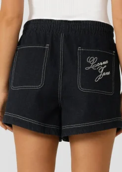Lorna Jane Off Duty Denim Pull On Shorts FrenchNavy Outlet