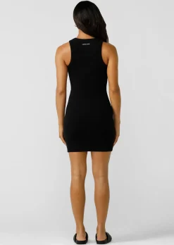 Lorna Jane On The Move Rib Tank Dress Black Discount