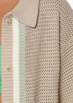 Lorna Jane Open Weave Knit Shirt OffWhite Sale