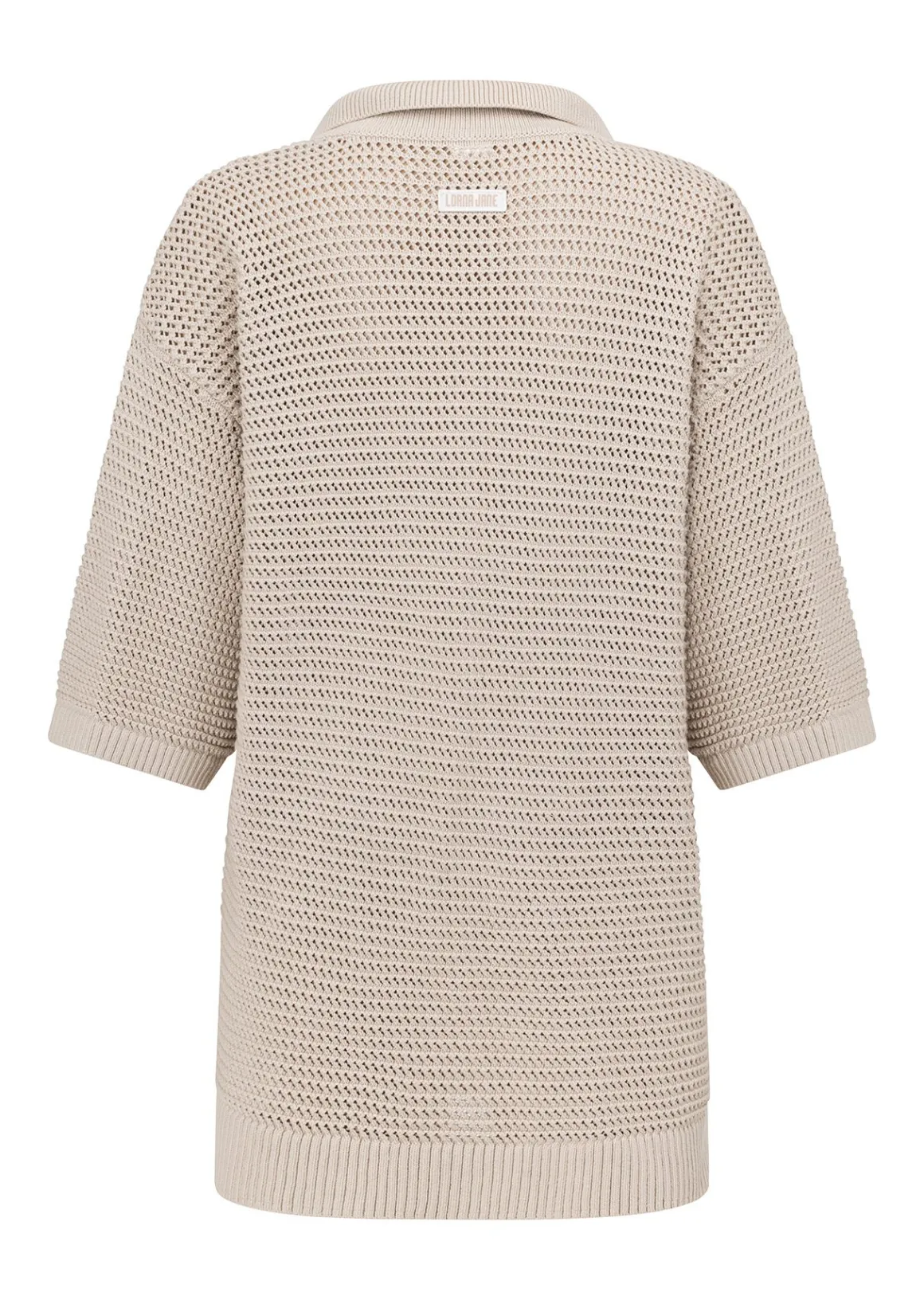 Lorna Jane Open Weave Knit Shirt OffWhite Sale