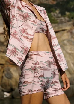 Lorna Jane Paradise Palm 12cm Bike Shorts ParadisePalmPrint New
