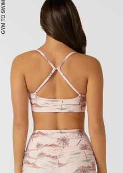 Lorna Jane Paradise Palm Swim Sport Bralette ParadisePalmPrint New