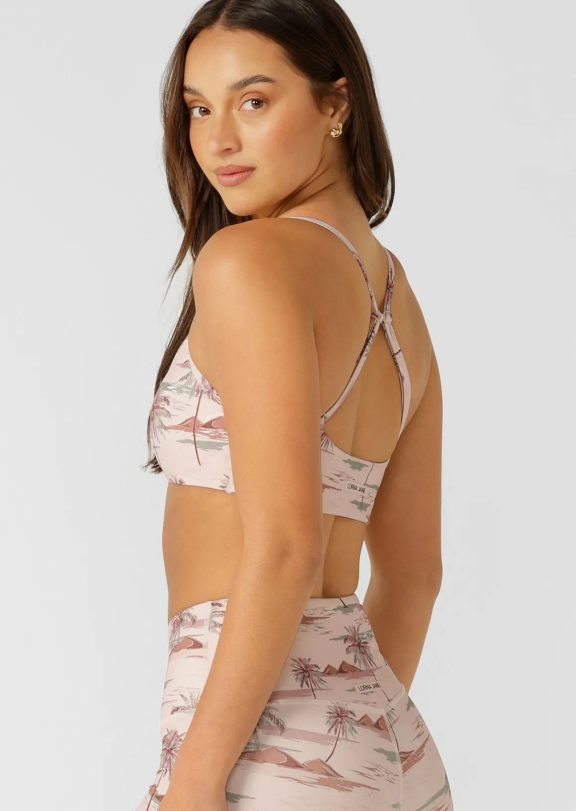 Lorna Jane Paradise Palm Swim Sport Bralette ParadisePalmPrint New