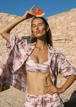 Lorna Jane Paradise Palm Weekend Shirt ParadisePalmPrint Clearance