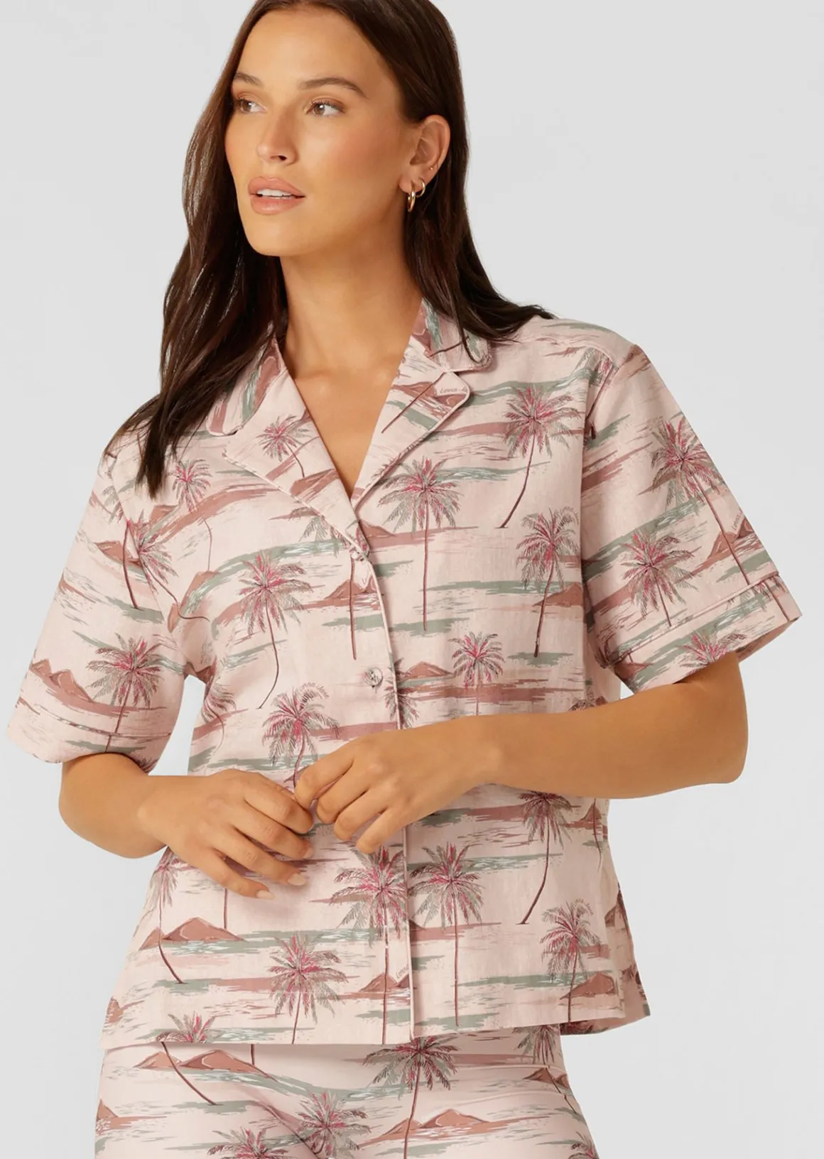 Lorna Jane Paradise Palm Weekend Shirt ParadisePalmPrint Clearance