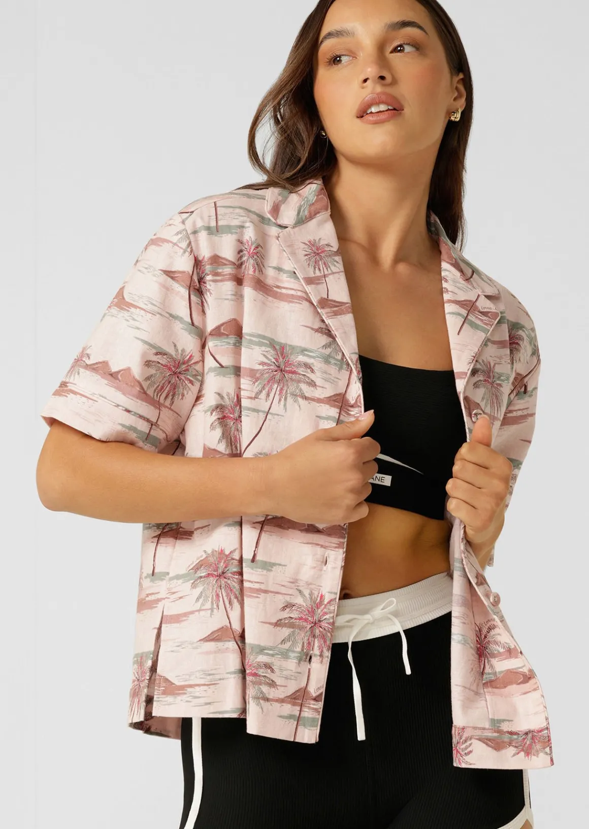 Lorna Jane Paradise Palm Weekend Shirt ParadisePalmPrint Clearance