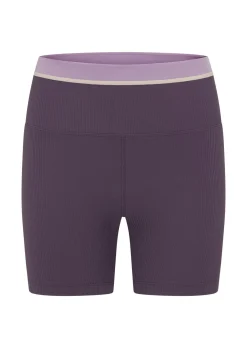 Lorna Jane Perfect Practice Rib 12Cm Bike Short MidnightPlum