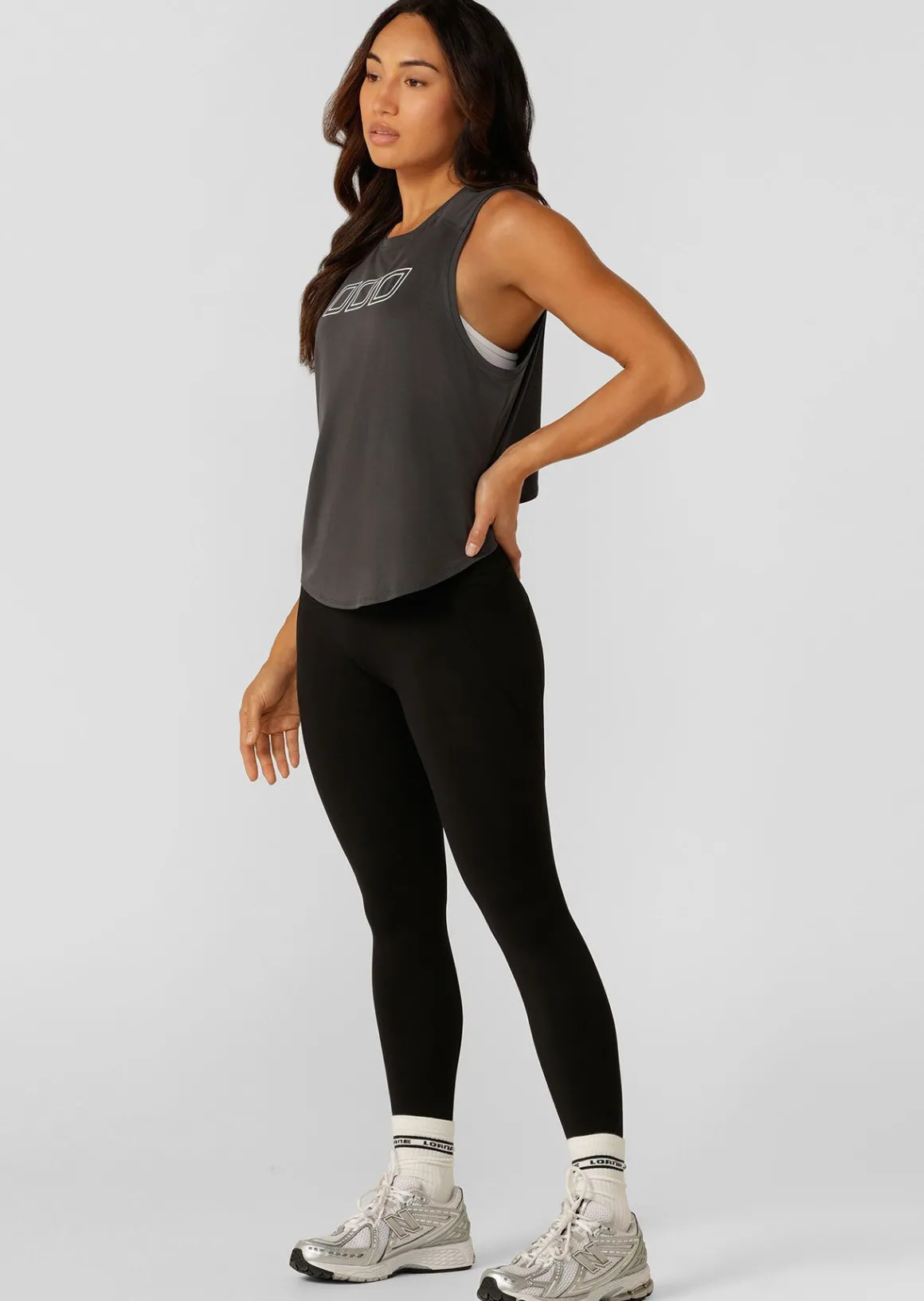 Lorna Jane Perform Active Tencel Tank Titanium Discount