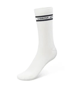 Lorna Jane Pilates Crew Sock Porcelain/Black Clearance