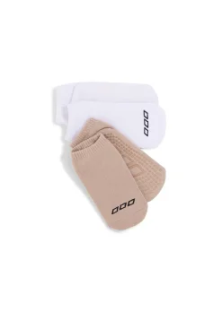 Lorna Jane 2PK Iconic Pilates Grip Socks Latte&White Best