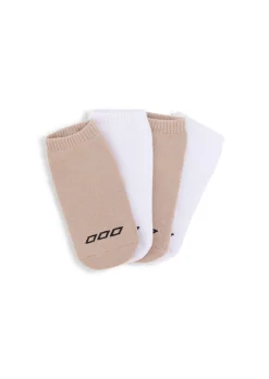 Lorna Jane 2PK Iconic Pilates Grip Socks Latte&White Best