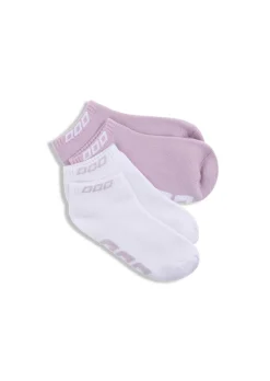 Lorna Jane 2PK Iconic Socks PaleOrchidLilac&White New
