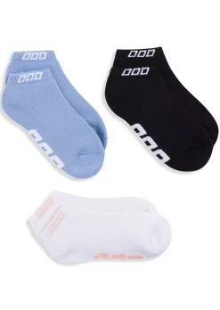 Lorna Jane 3PK Iconic Socks Black&LtMoontide&White Sale