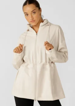 Lorna Jane Rain Repeller Pocketed Waterproof Jacket Ivory