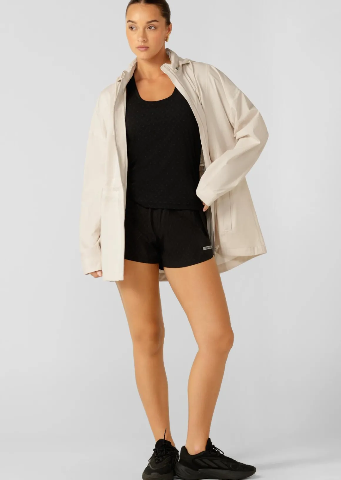 Lorna Jane Rain Repeller Pocketed Waterproof Jacket Ivory