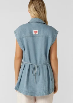 Lorna Jane Ranch Dreams Denim Vest LightWashedDenim Clearance