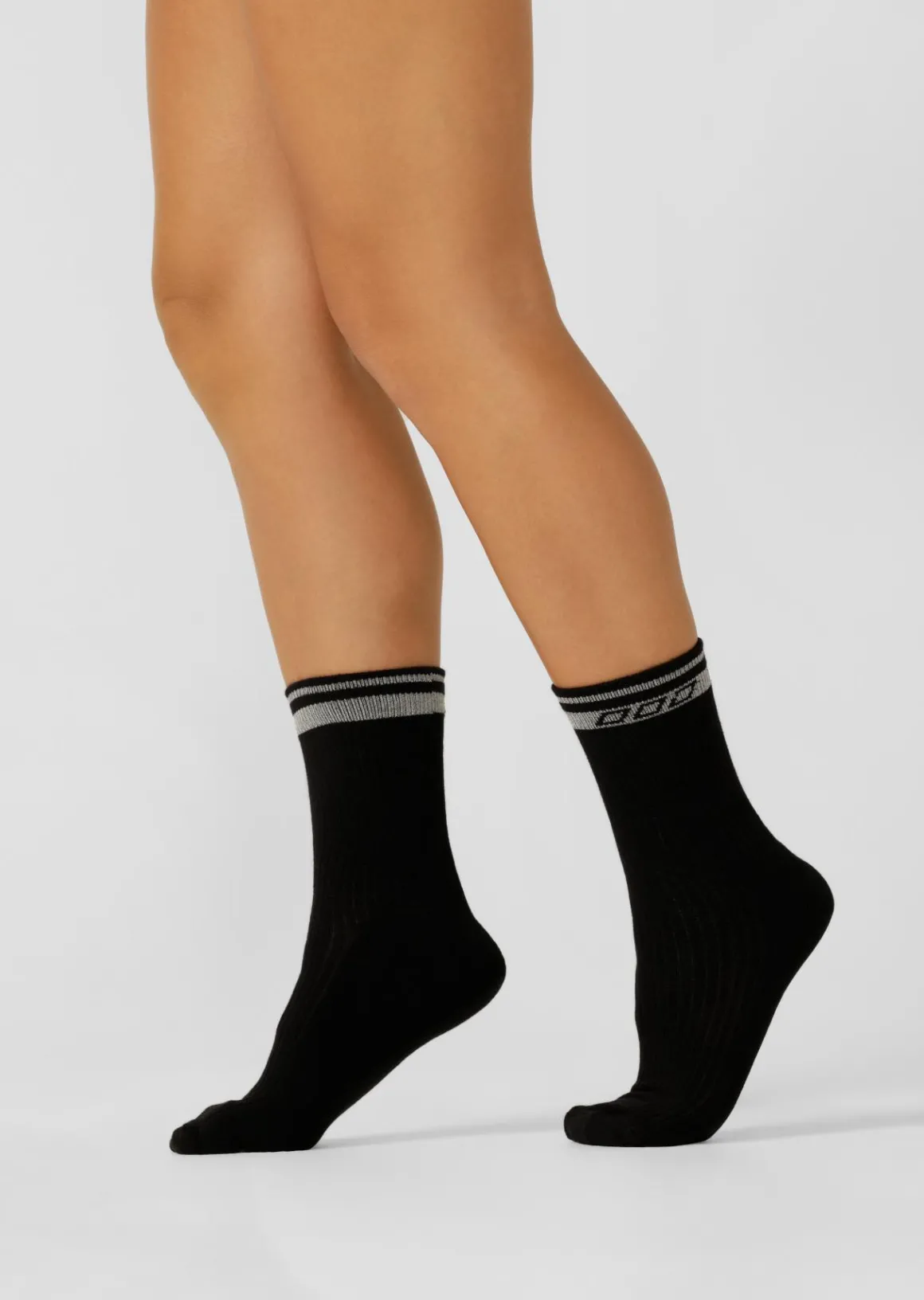 Lorna Jane Reflective Sport Crew Sock Black Clearance