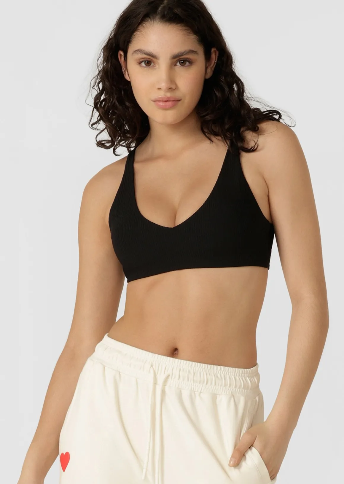 Lorna Jane Reform Rib Sports Bra Black Hot