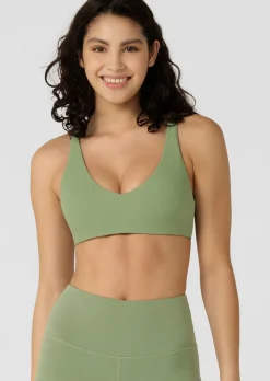 Lorna Jane Reform Rib Sports Bra GreenGoodness