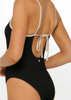 Lorna Jane Relaxation Crimped One Piece Black New