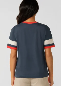 Lorna Jane Retro Linen T-Shirt PaleIndigo Outlet