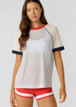 Lorna Jane Retro Revival Linen T-Shirt HeatherBlue Discount